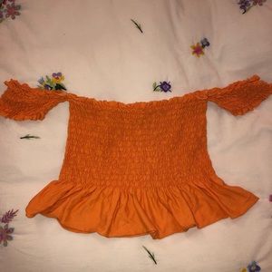 Orange off shoulder top